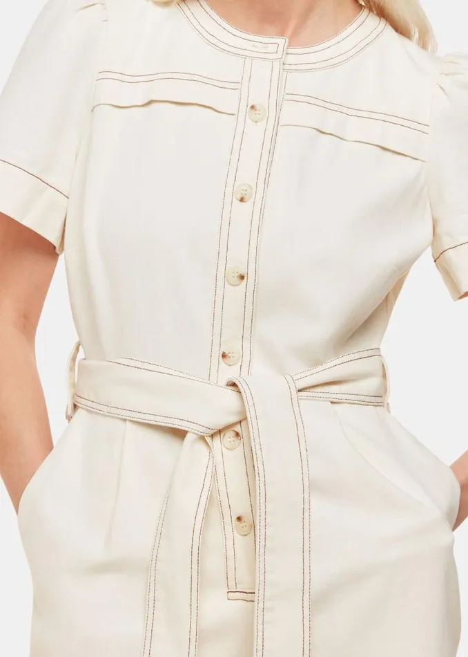 Whistles Petite Dresses and Jumpsuits Ivory Petite Alana Denim Jumpsuit 8211 Women