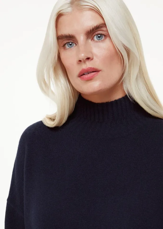 Whistles Petite Dresses and Jumpsuits Navy Petite Amelia Wool Sweater Dress 8211 Women