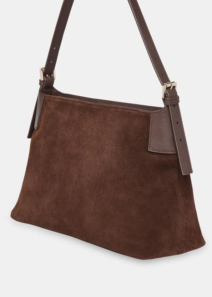 Whistles Shoulder Bags and Tote Bags Chocolate Paloma Suede Shoulder Bag 8211 Women