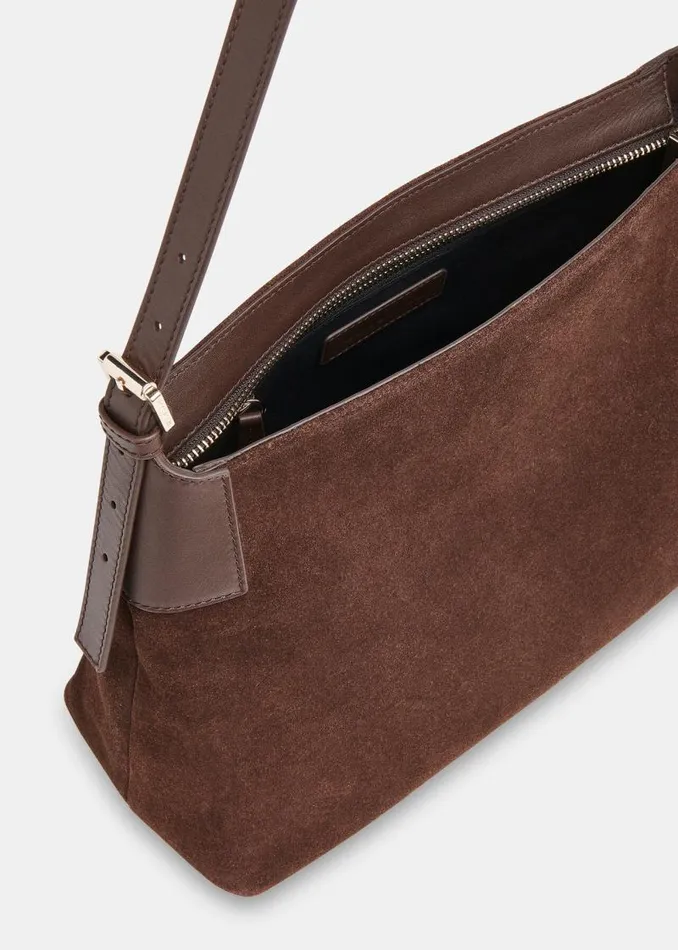 Whistles Shoulder Bags and Tote Bags Chocolate Paloma Suede Shoulder Bag 8211 Women