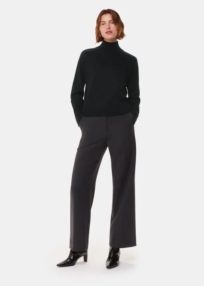 Whistles Sweaters and Cashmere Black Cashmere Mock Neck Sweater 8211 Women