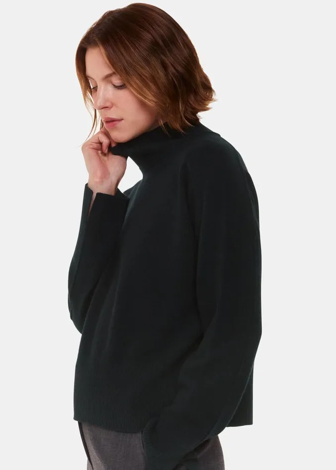 Whistles Sweaters and Cashmere Black Cashmere Mock Neck Sweater 8211 Women