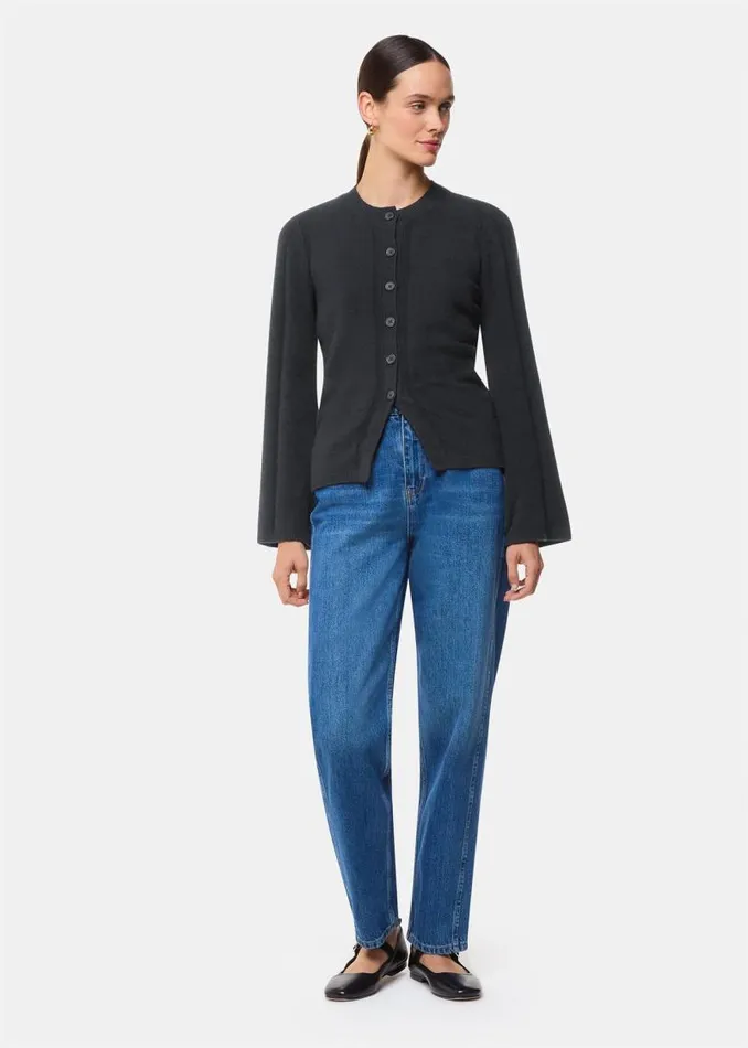 Whistles Sweaters and Cashmere Black Wide Sleeve Detail Cardigan 8211 Women
