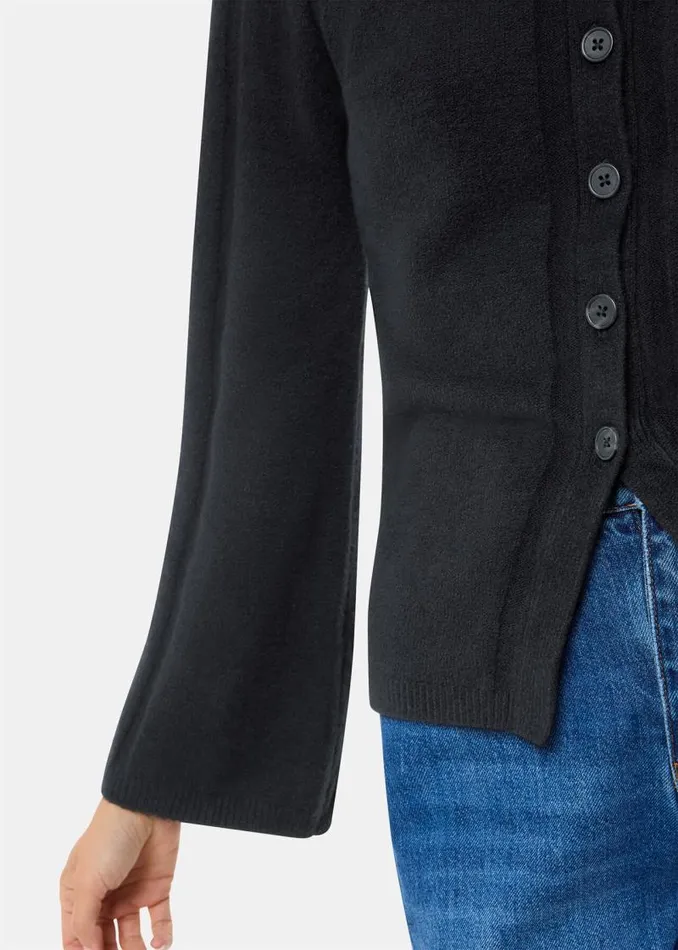 Whistles Sweaters and Cashmere Black Wide Sleeve Detail Cardigan 8211 Women