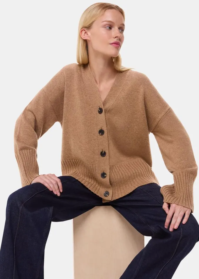 Whistles Sweaters and Cashmere Camel Cashmere Blend Ribbed Cardigan 8211 Women Whistles Sweaters and Cashmere Camel Cashmere Blend Ribbed Cardigan 8211 Women