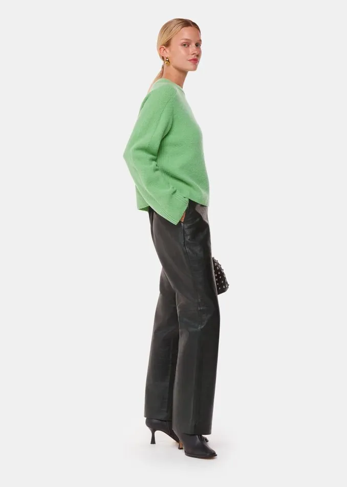 Whistles Sweaters and Cashmere Green Alana Wool Mix Crew Neck Sweater 8211 Women