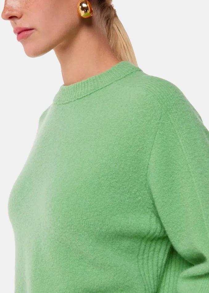 Whistles Sweaters and Cashmere Green Alana Wool Mix Crew Neck Sweater 8211 Women
