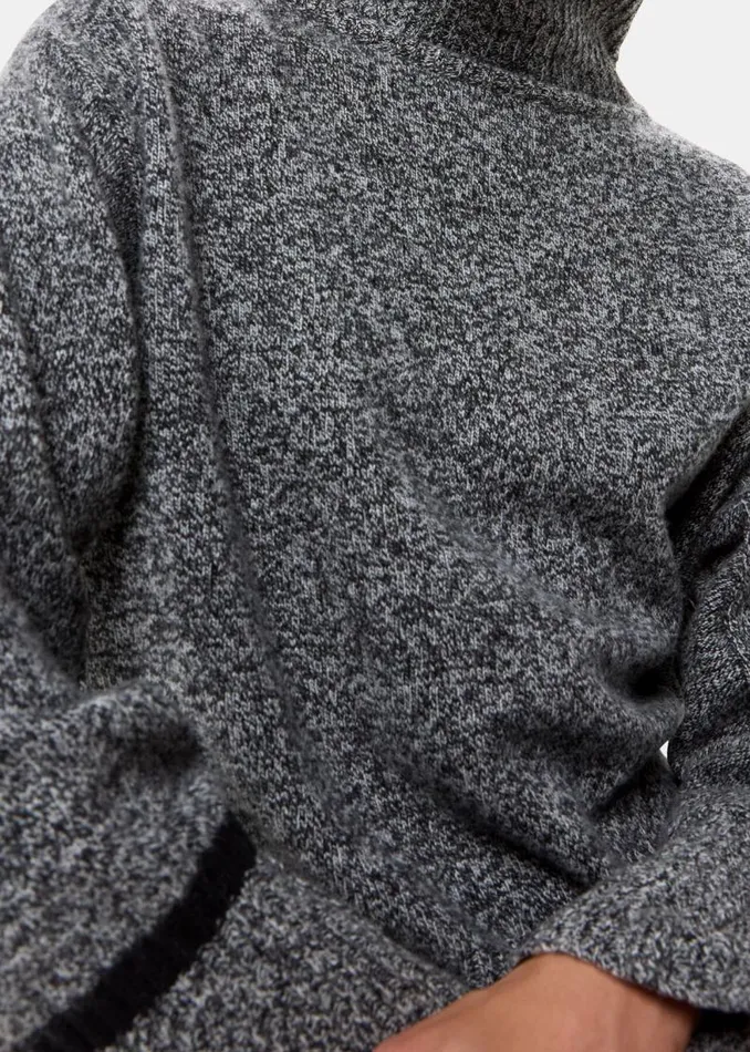 Whistles Sweaters and Cashmere Grey Wool Fleck Mock Neck Sweater 8211 Women