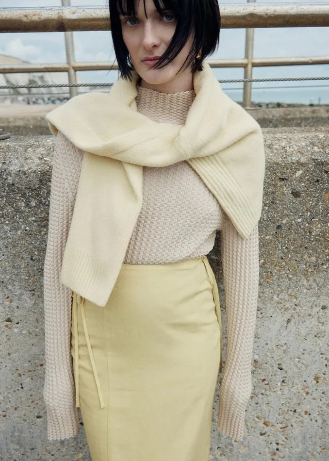 Whistles Sweaters and Cashmere Ivory Textured High Neck Sweater 8211 Women