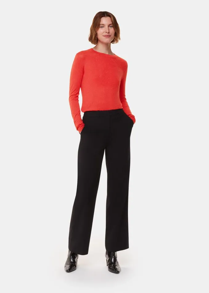 Whistles Sweaters and Cashmere Red Annie Sparkle Crew Neck Sweater 8211 Women