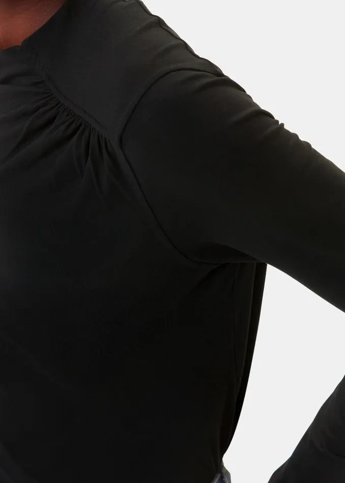 Whistles Tops Black Ruched Front Detail Jersey Top 8211 Women