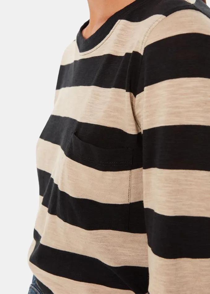 Whistles Tops Black Stripe Crew Neck Pocket Top 8211 Women