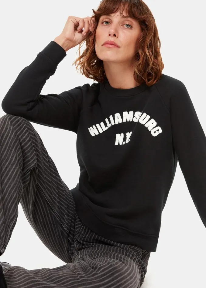 Whistles Tops Black Williamsburg Logo Sweat 8211 Women