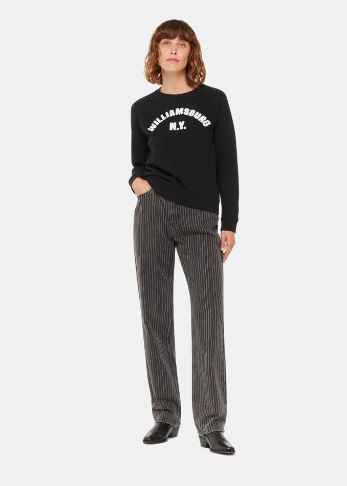 Whistles Tops Black Williamsburg Logo Sweat 8211 Women