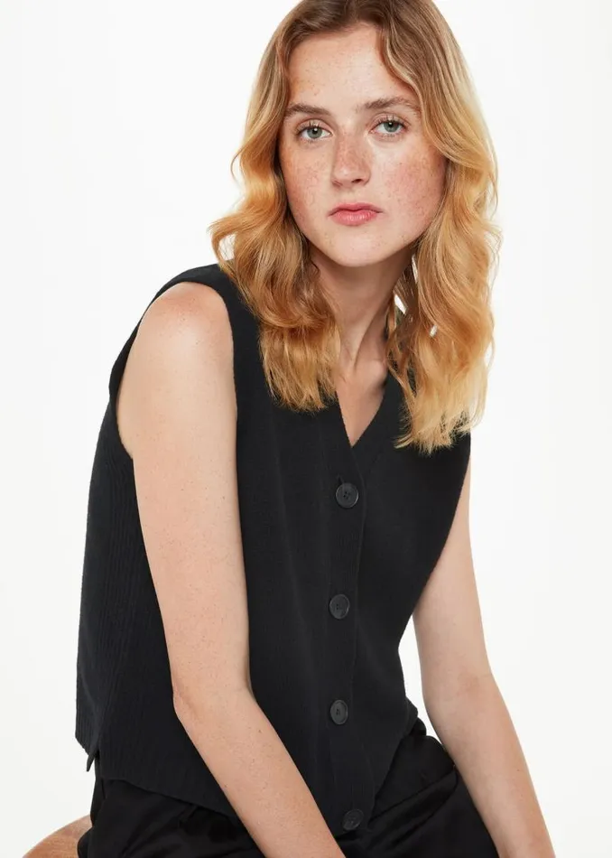 Whistles Tops Black Wool Button Through Sweater Vest 8211 Women