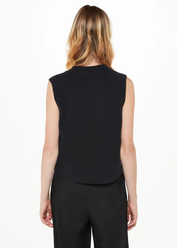 Whistles Tops Black Wool Button Through Sweater Vest 8211 Women