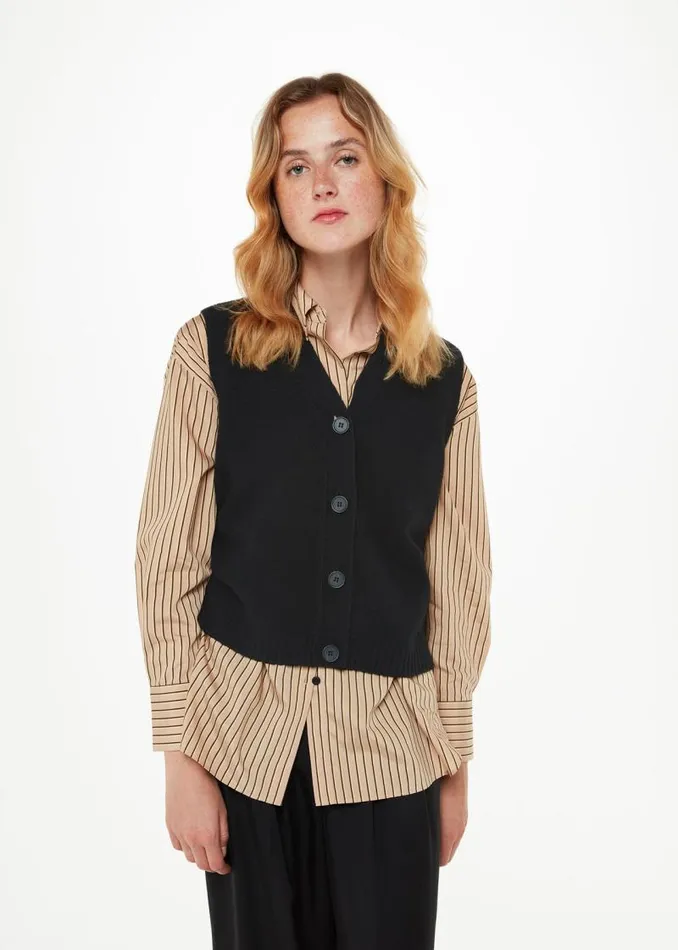 Whistles Tops Black Wool Button Through Sweater Vest 8211 Women
