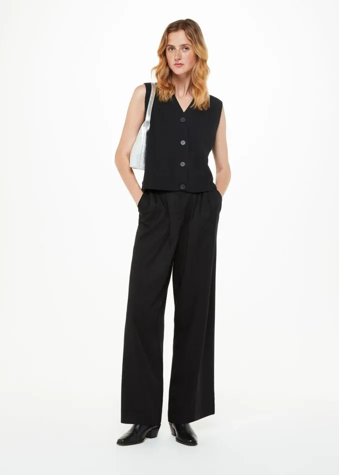 Whistles Tops Black Wool Button Through Sweater Vest 8211 Women
