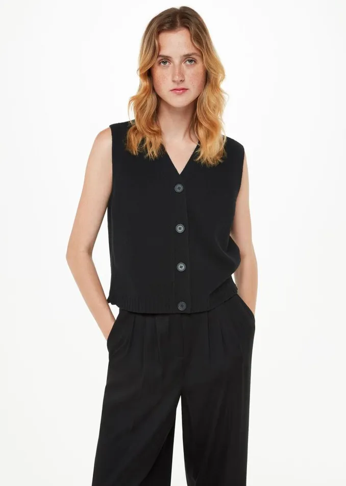Whistles Tops Black Wool Button Through Sweater Vest 8211 Women