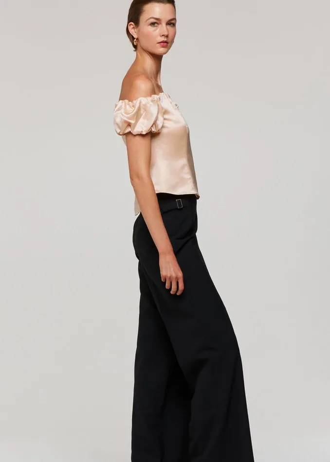 Whistles Tops Champagne Julia Bardot Frill Sleeve Top 8211 Women