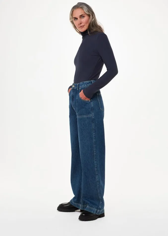 Whistles Tops Navy Essential Ribbed Turtleneck 8211 Women