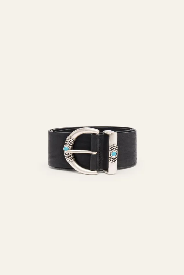 Wide Belt Blye Black Women Baandsh Belts