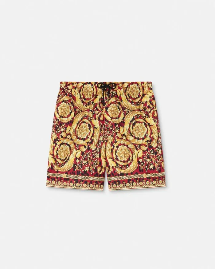 Wild Barocco Boardshorts Printred Men Versace Swimwear