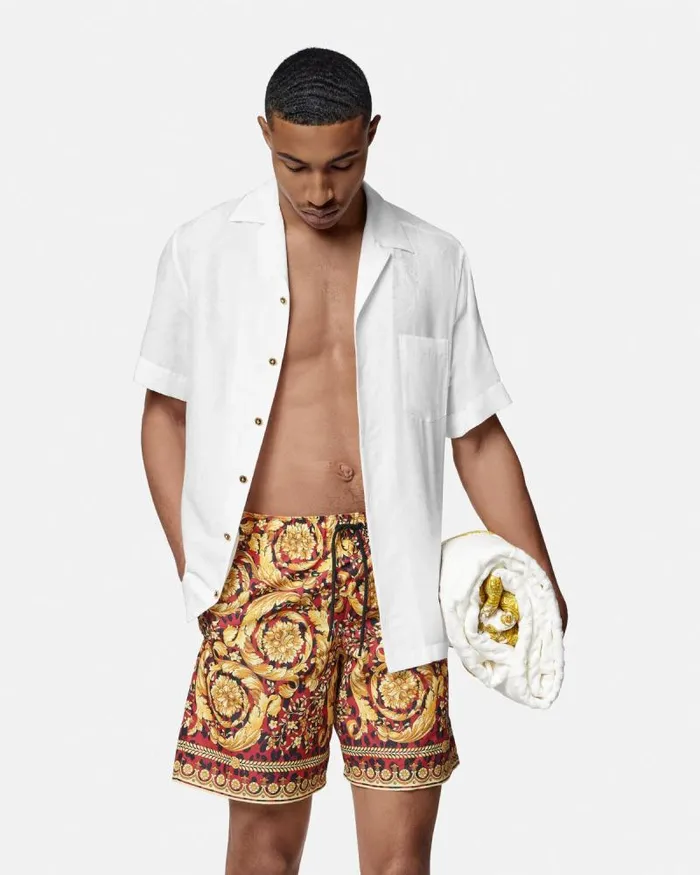Wild Barocco Boardshorts Printred Men Versace Swimwear
