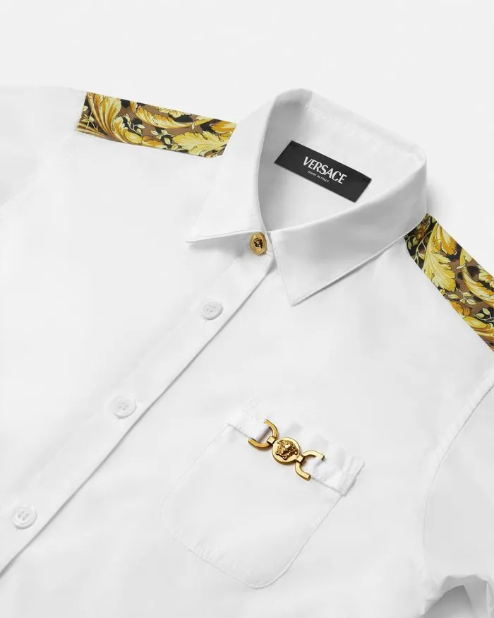 Wild Barocco Kids Shirt White Children Versace Clothing