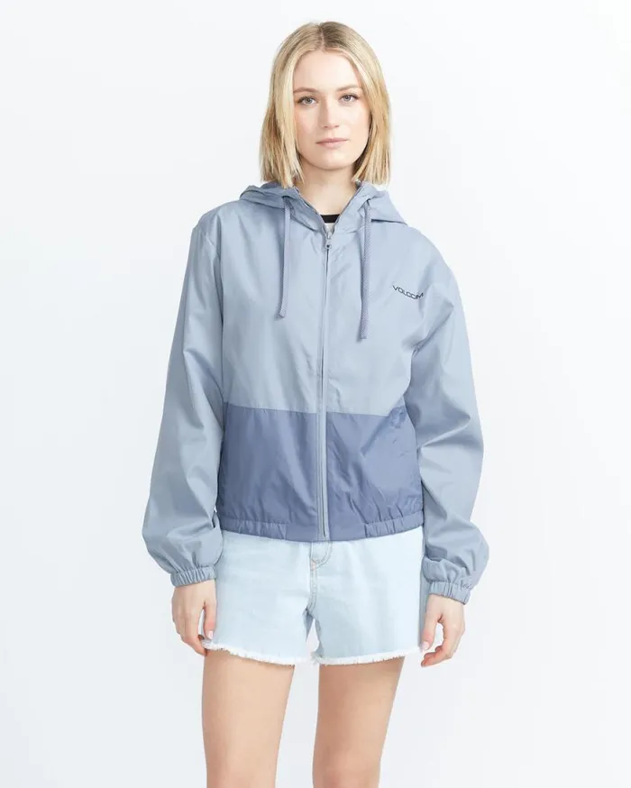 Wind Brakin Zip Jacket 8211 Grey Blue Womens Volcom Jackets