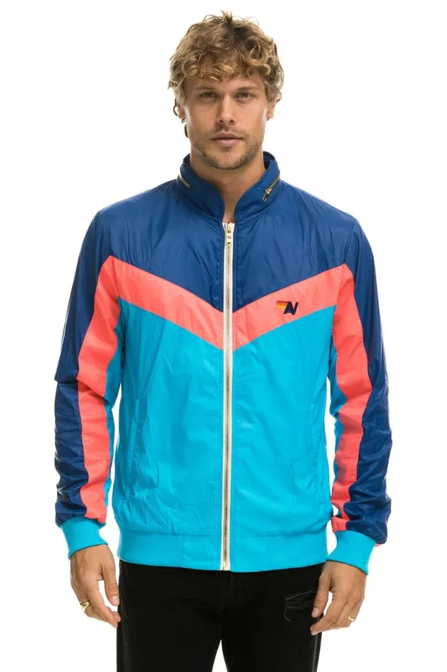Windbreaker Jacket Neon Blue Men Aviator Nation Wind Breakers