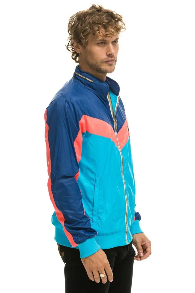 Windbreaker Jacket Neon Blue Men Aviator Nation Wind Breakers