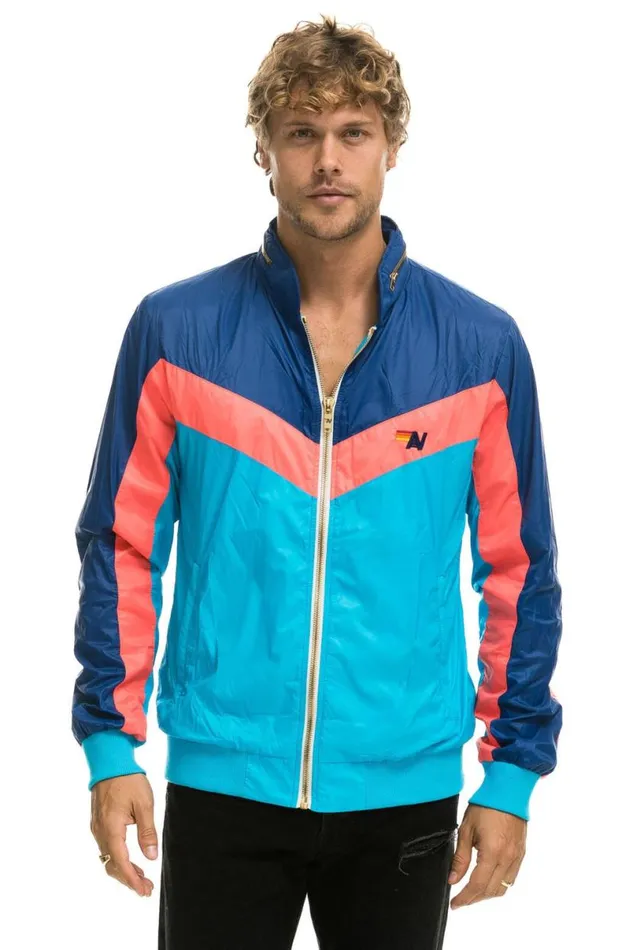 Windbreaker Jacket Neon Blue Men Aviator Nation Wind Breakers