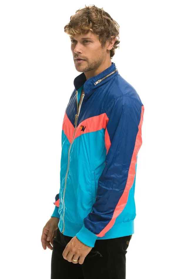 Windbreaker Jacket Neon Blue Men Aviator Nation Wind Breakers