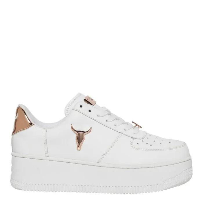 Windsor Smith Platform Sneakers Women RICH WHITE LEATHER ROSE GOLD METALLIC SNEAKERS Windsor Smith Platform Sneakers Women RICH WHITE LEATHER ROSE GOLD METALLIC SNEAKERS