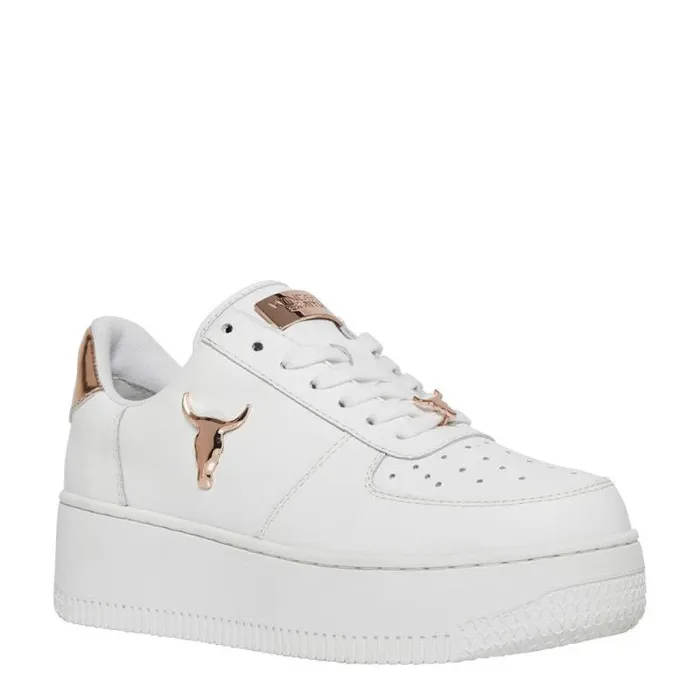 Windsor Smith Platform Sneakers Women RICH WHITE LEATHER ROSE GOLD METALLIC SNEAKERS Windsor Smith Platform Sneakers Women RICH WHITE LEATHER ROSE GOLD METALLIC SNEAKERS
