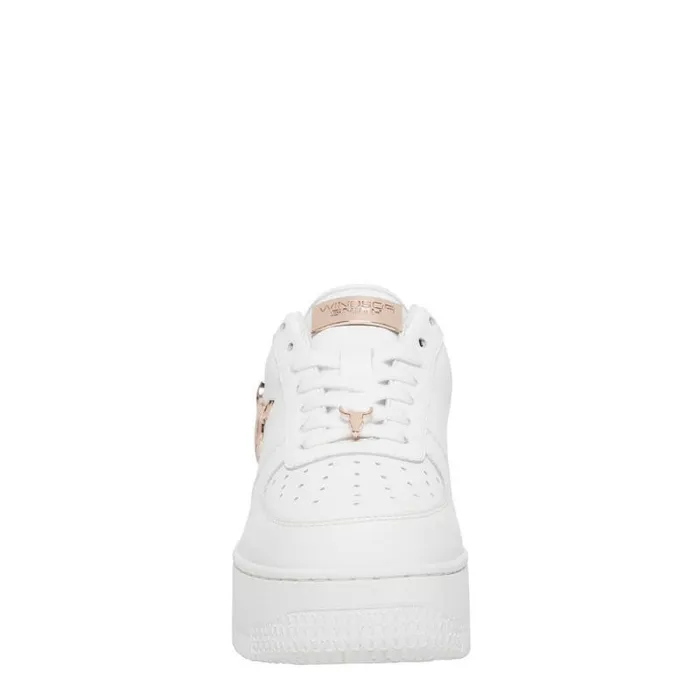 Windsor Smith Platform Sneakers Women RICH WHITE LEATHER ROSE GOLD METALLIC SNEAKERS Windsor Smith Platform Sneakers Women RICH WHITE LEATHER ROSE GOLD METALLIC SNEAKERS