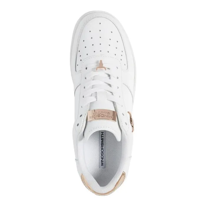 Windsor Smith Platform Sneakers Women RICH WHITE LEATHER ROSE GOLD METALLIC SNEAKERS Windsor Smith Platform Sneakers Women RICH WHITE LEATHER ROSE GOLD METALLIC SNEAKERS