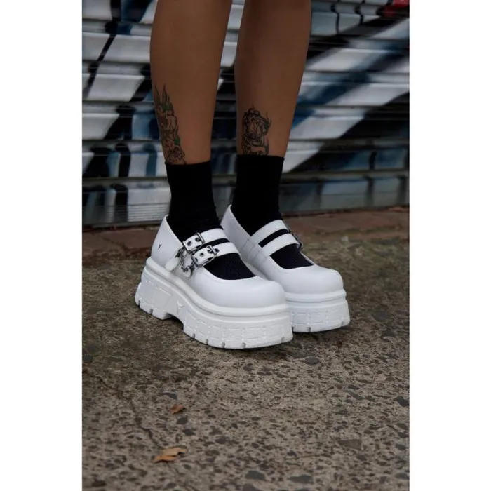 Windsor Smith Platforms Women SCARY WHITE LEATHER PLATFORM SHOES Windsor Smith Platforms Women SCARY WHITE LEATHER PLATFORM SHOES
