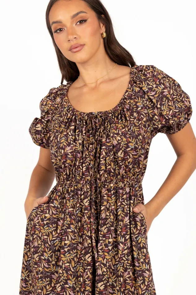 Winter Dresses Juliana Maxi Dress Plum Floral 8211 Petal and Pup Women
