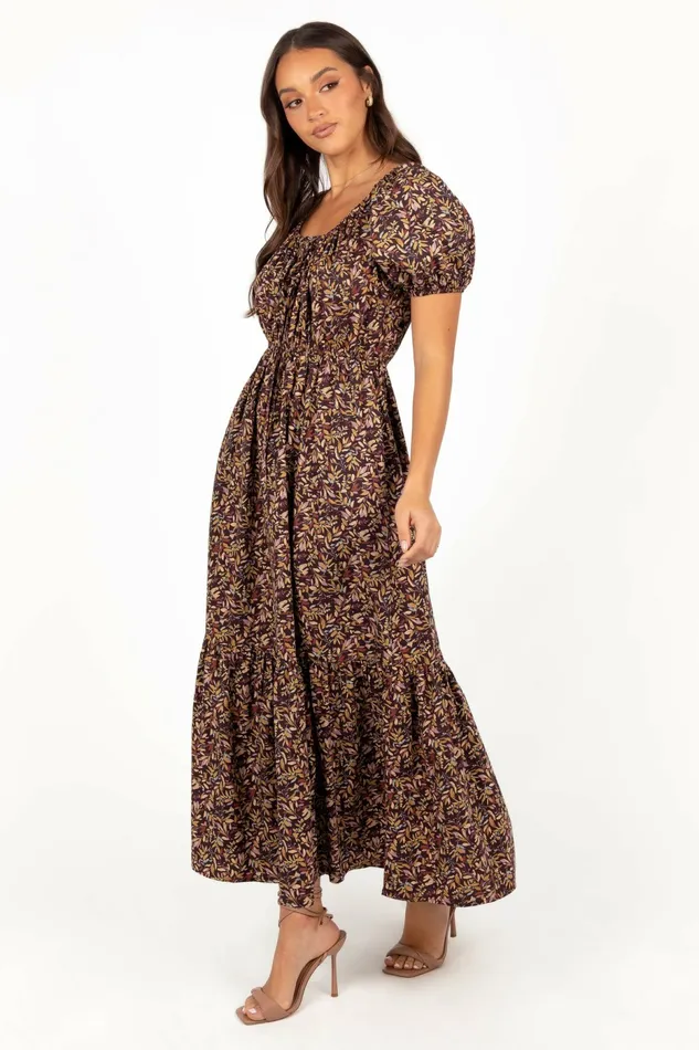 Winter Dresses Juliana Maxi Dress Plum Floral 8211 Petal and Pup Women