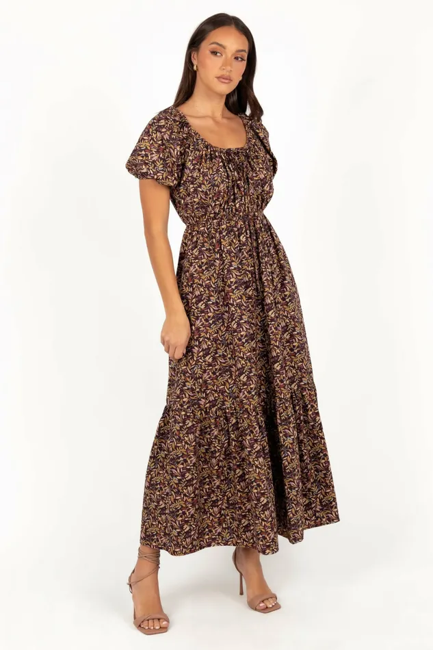 Winter Dresses Juliana Maxi Dress Plum Floral 8211 Petal and Pup Women