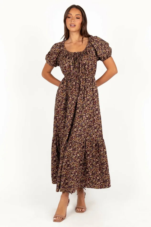 Winter Dresses Juliana Maxi Dress Plum Floral 8211 Petal and Pup Women