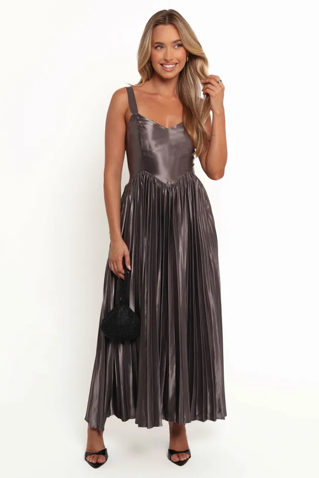 Winter Dresses Women Camala Maxi Dress Grey Silver Petal and Pup Winter Dresses Women Camala Maxi Dress Grey Silver Petal and Pup