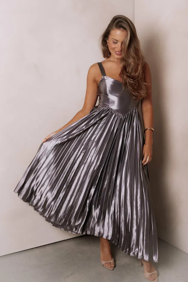 Winter Dresses Women Camala Maxi Dress Grey Silver Petal and Pup Winter Dresses Women Camala Maxi Dress Grey Silver Petal and Pup
