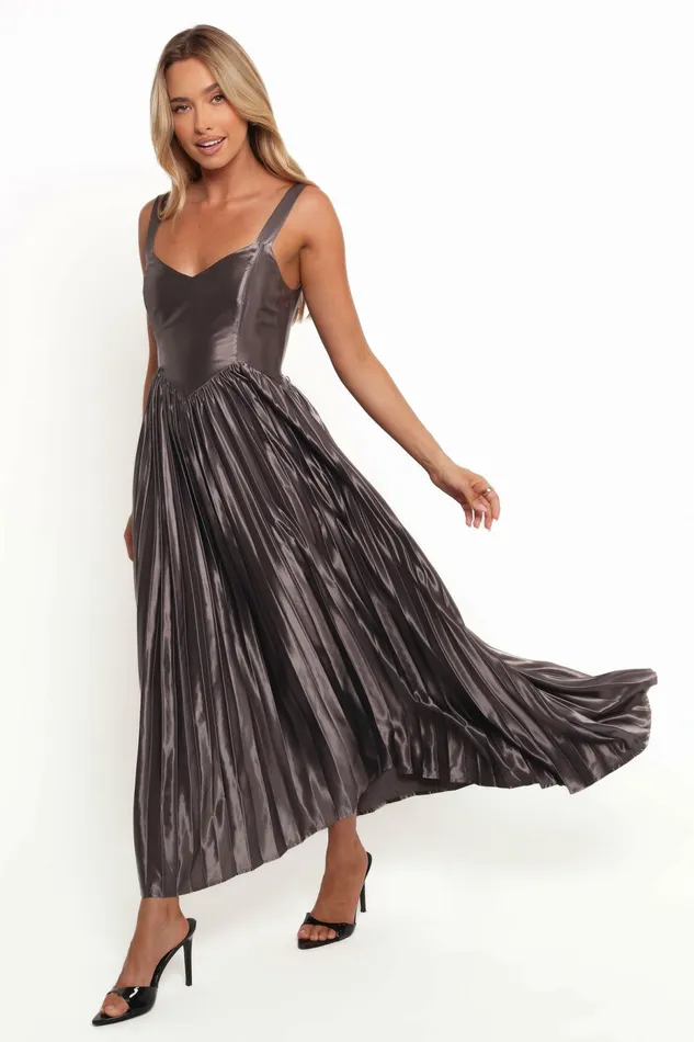 Winter Dresses Women Camala Maxi Dress Grey Silver Petal and Pup Winter Dresses Women Camala Maxi Dress Grey Silver Petal and Pup