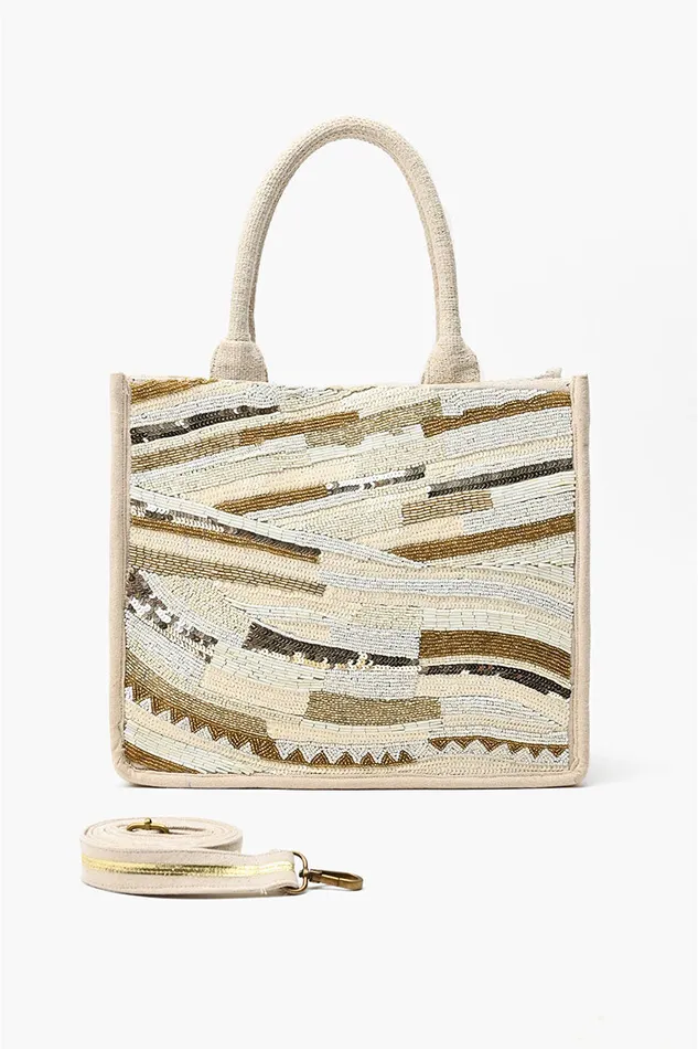 Winter White Tote Beach Bags America and Beyond Women