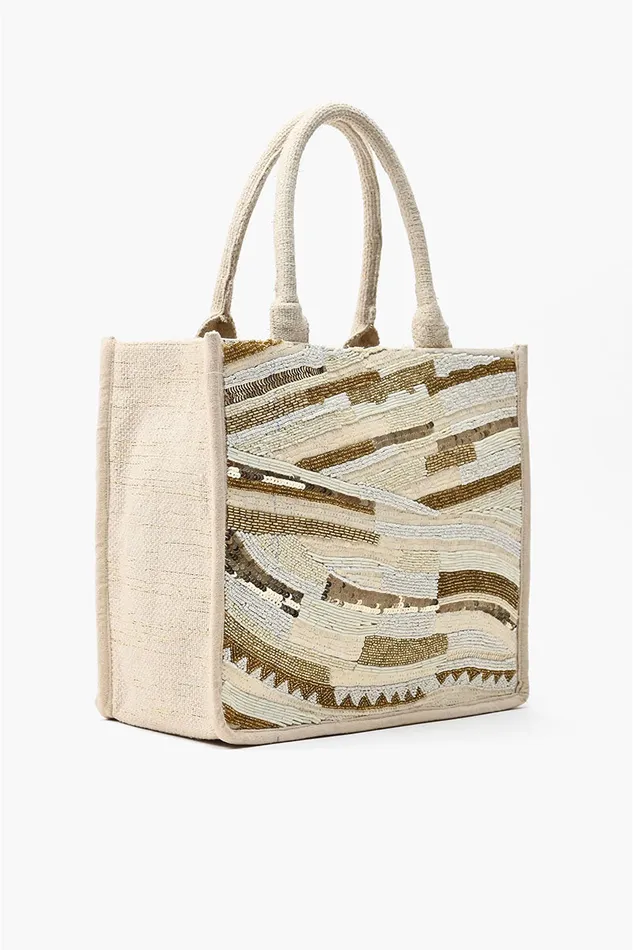 Winter White Tote Beach Bags America and Beyond Women