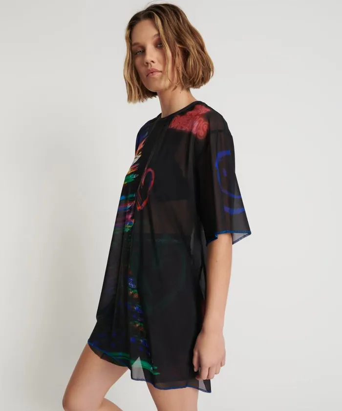 Women 99 CENT DREAMS MESH TEE DRESS One Teaspoon Mini Dresses Women 99 CENT DREAMS MESH TEE DRESS One Teaspoon Mini Dresses