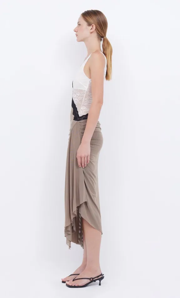 Women ABRIELLE ASYM MIDI DRESS 8211 TAUPEIVORY Bec Bridge Midi Dresses